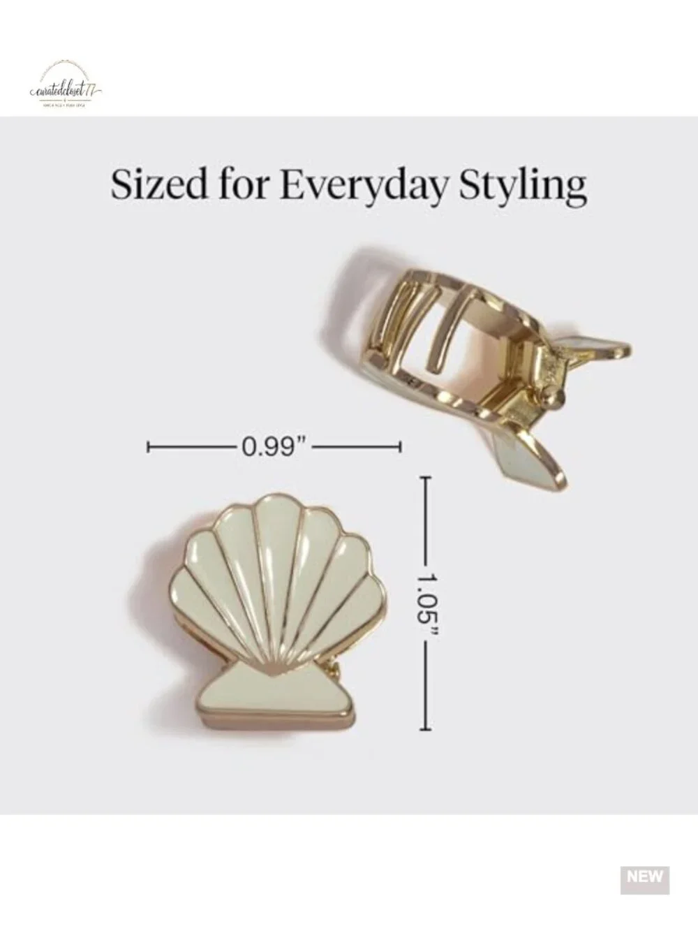 Clam Shell Hair Clips - 2pc Set Metal Strong Hold Hair Accessories